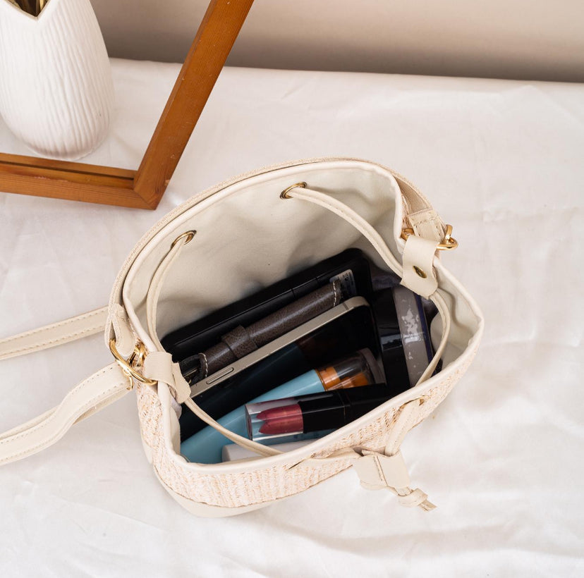 Bolso Bucket Blanco Roto