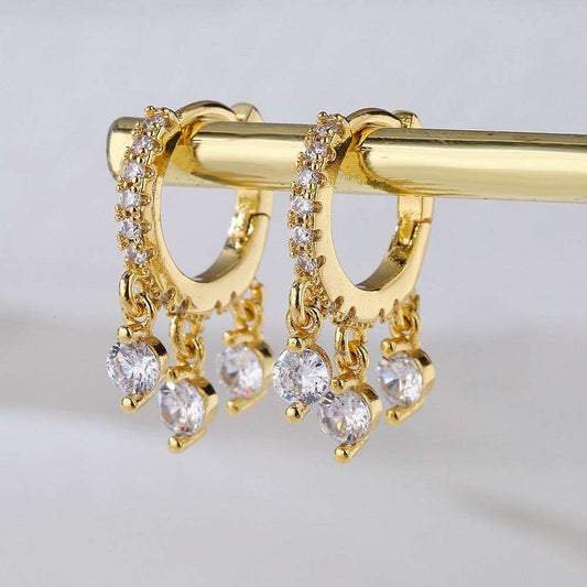 Pendientes Aro Piedras - Glams Jewelry
