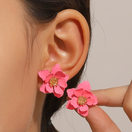 Pendientes Flor Barniz