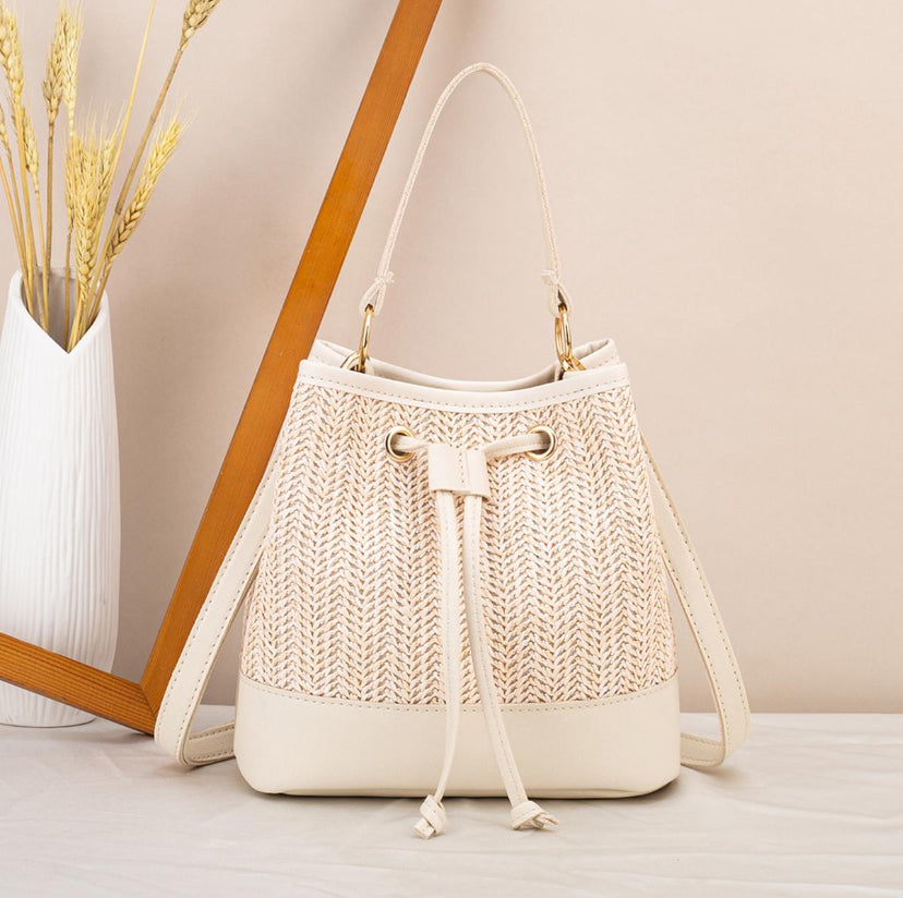 Bolso Bucket Blanco Roto