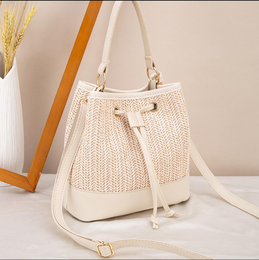 Bolso Bucket Blanco Roto