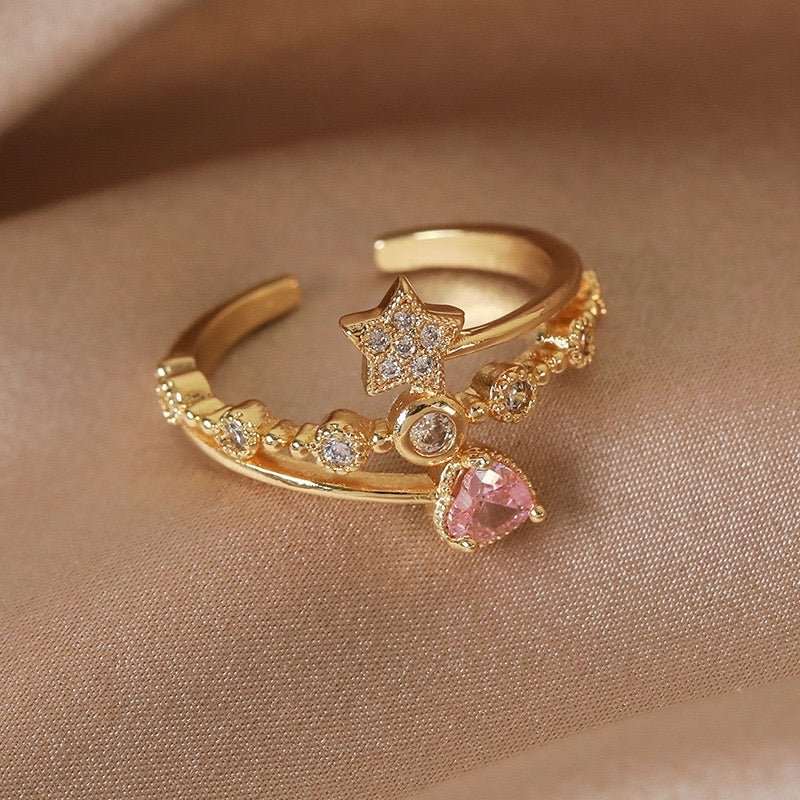 Anillo Estrella Rosa Glams Jewelry